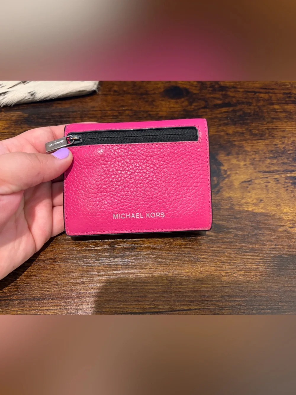 Michael Kors Pink Pebbled wallet with Zip